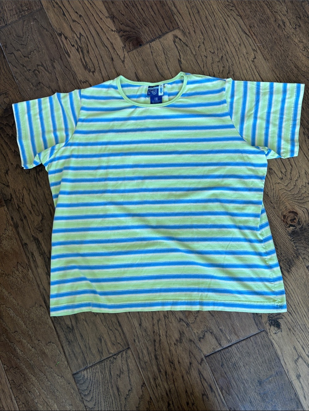 Vintage Colorful Striped Oversized Textured Boxy Tee